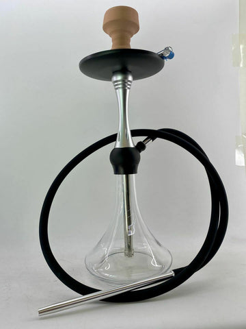 Shisha Pipe - Alpha XS Shisha Hookah Set with 150cm Silicon Hose, Clips and Ceramic Bowl