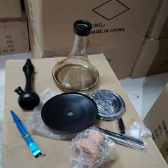 Shisha Pipe - Alpha XS Shisha Hookah Set with 150cm Silicon Hose, Clips and Ceramic Bowl