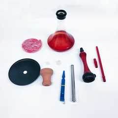 Shisha Pipe - Alpha XS Shisha Hookah Set with 150cm Silicon Hose, Clips and Ceramic Bowl