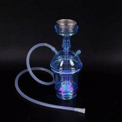 Portable Shisha Pipe Hookah set With LED Light Hose Acrylic Smoking Travel Cup